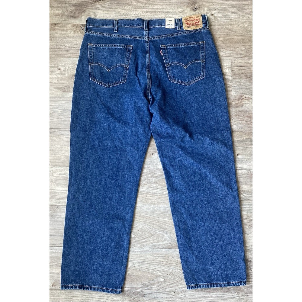 NEW Mens Levi's Dark Denim Relaxed Fit Boot Cut Blue Jeans Size 40x30 NWT - Picture 3 of 7